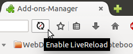 LiveReload icon and button