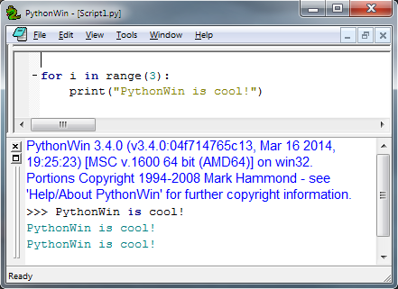PythonWin is a cool IDE on Windows!