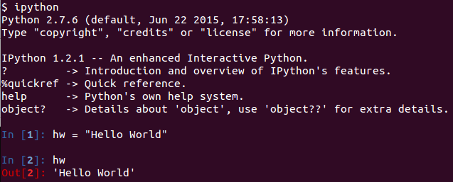 IPython in a terminal window